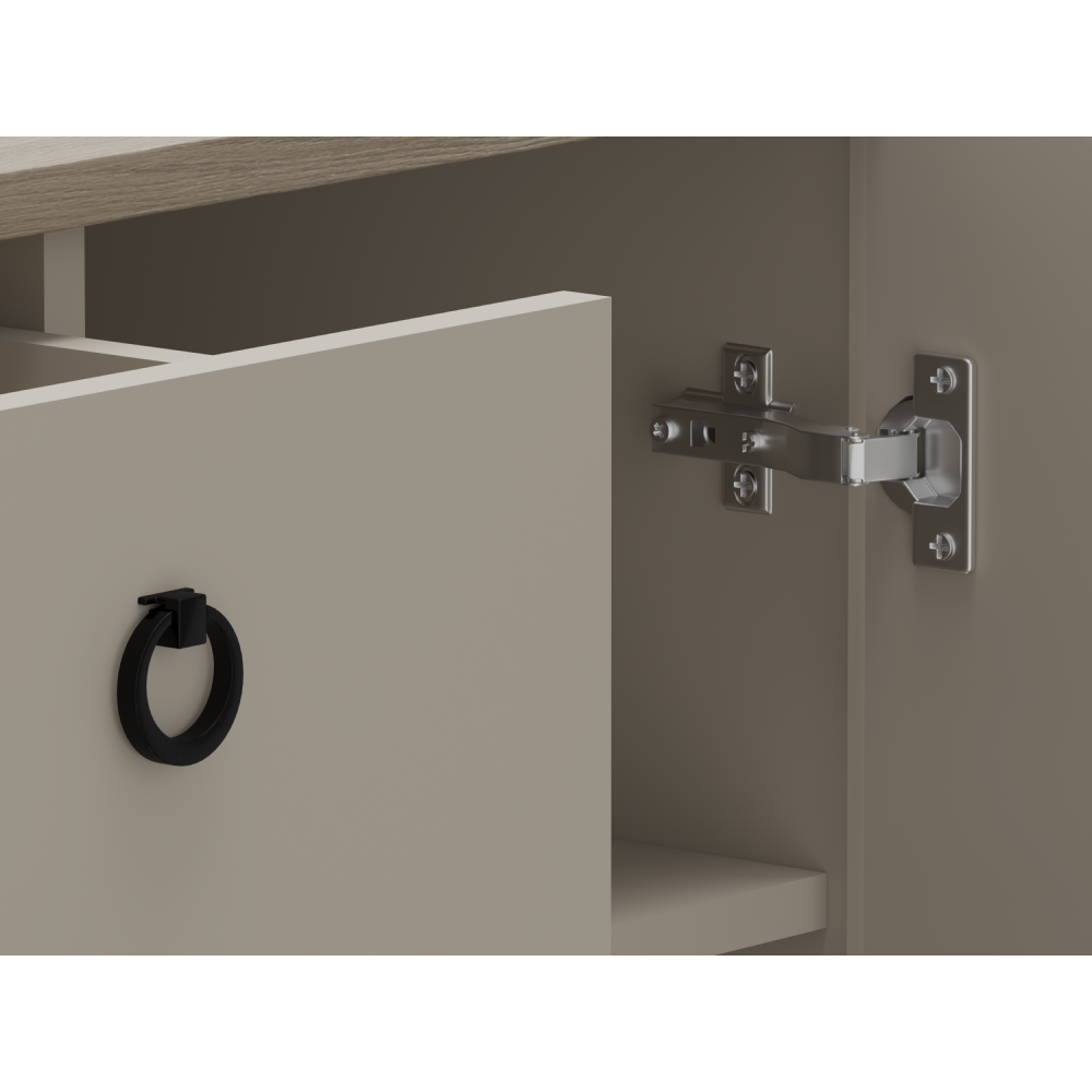 Komoda, sivohnedá Taupe/dub silverjack, DOMCA 2D1S