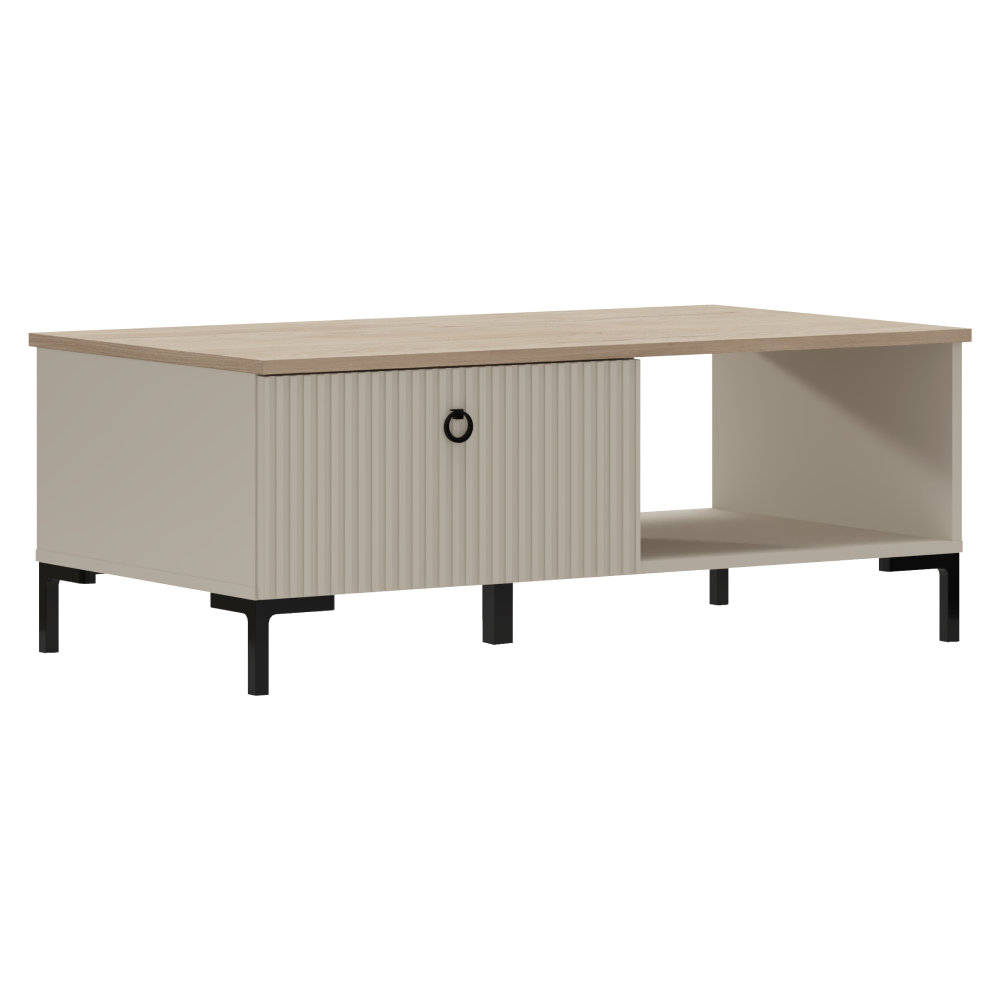 Konferenčný stolík, sivohnedá Taupe/dub silverjack, DOMCA 1S