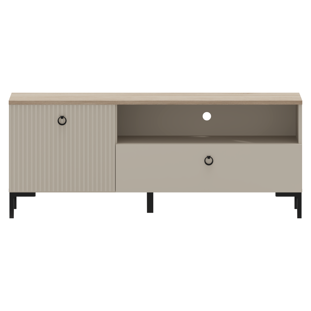 TV stolík, sivohnedá Taupe/dub silverjack, DOMCA 1K1S