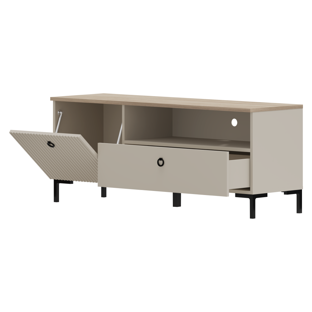 TV stolík, sivohnedá Taupe/dub silverjack, DOMCA 1K1S