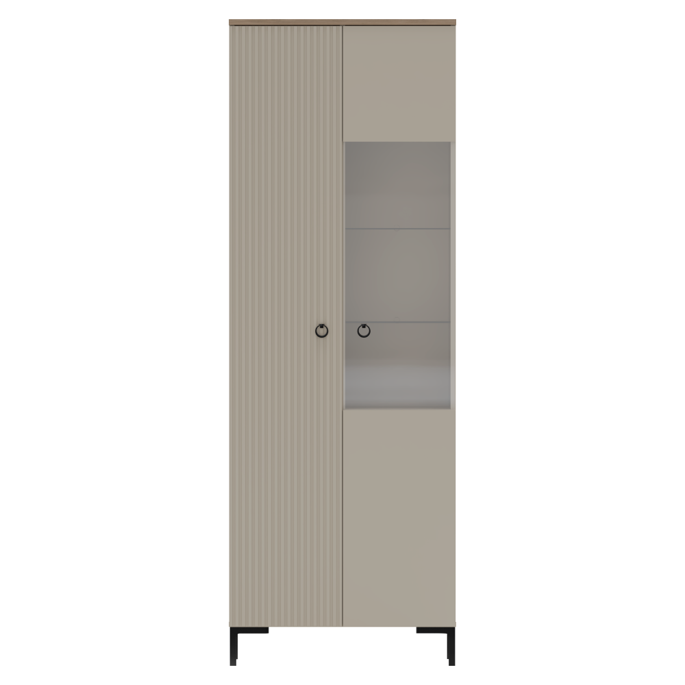 Vitrína, sivohnedá Taupe/dub silverjack, DOMCA 1D1W