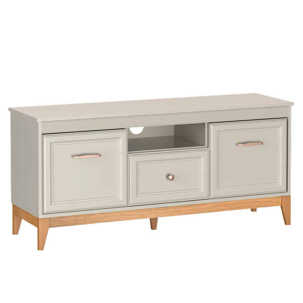 TV stolek, kašmír krémová/dub, VENDY W-8