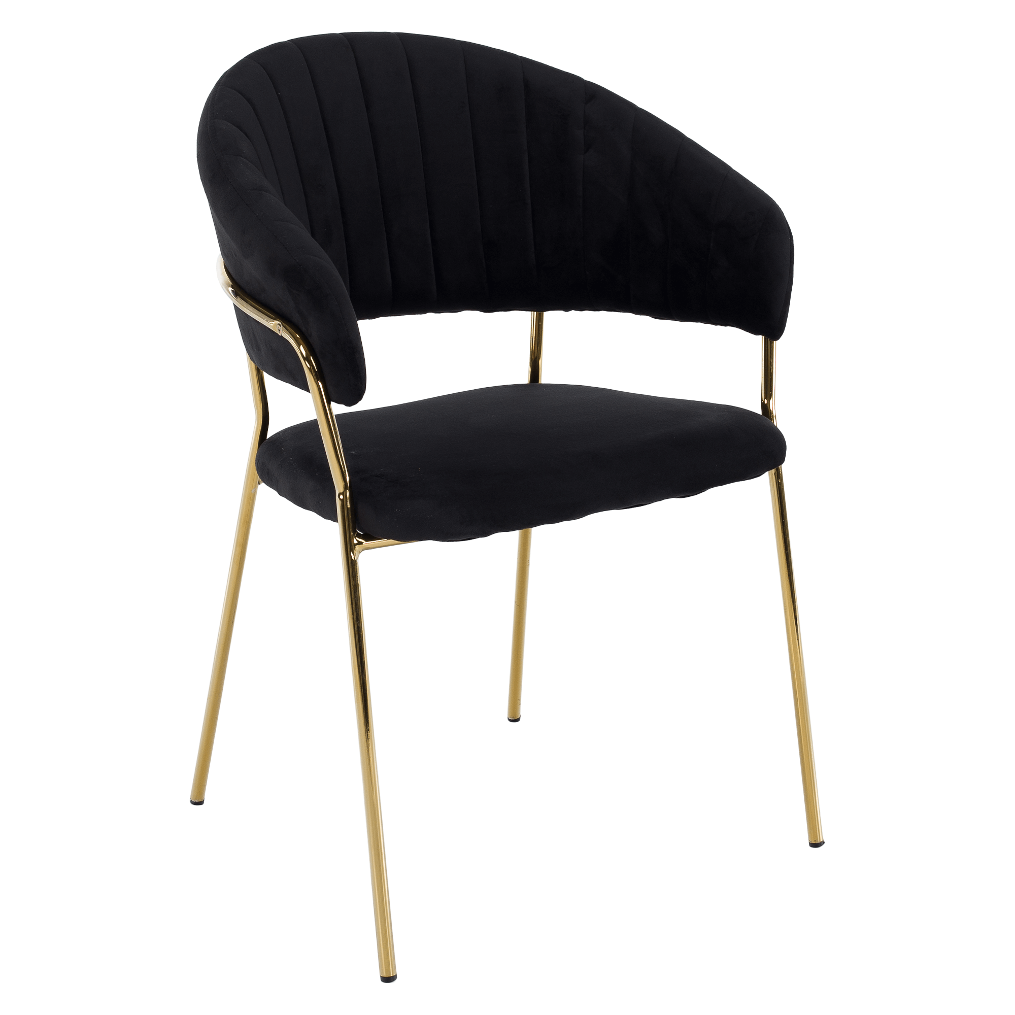 Designové jídelní křeslo, černá Velvet látka/gold chrom zlatý, DASMIN TYP 1 RP1, rozbalené zboží