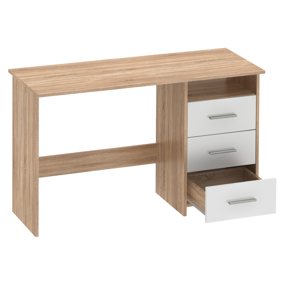 Számítógépasztal, sonoma tölgyfa/fehér, LARISTOTE NEW