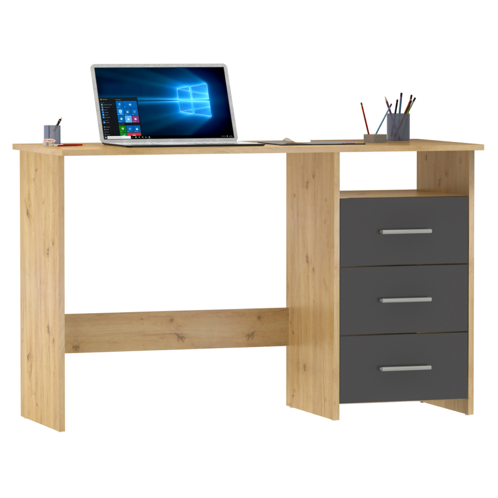 PC stôl, dub artisan/grafit, LARISTOTE NEW