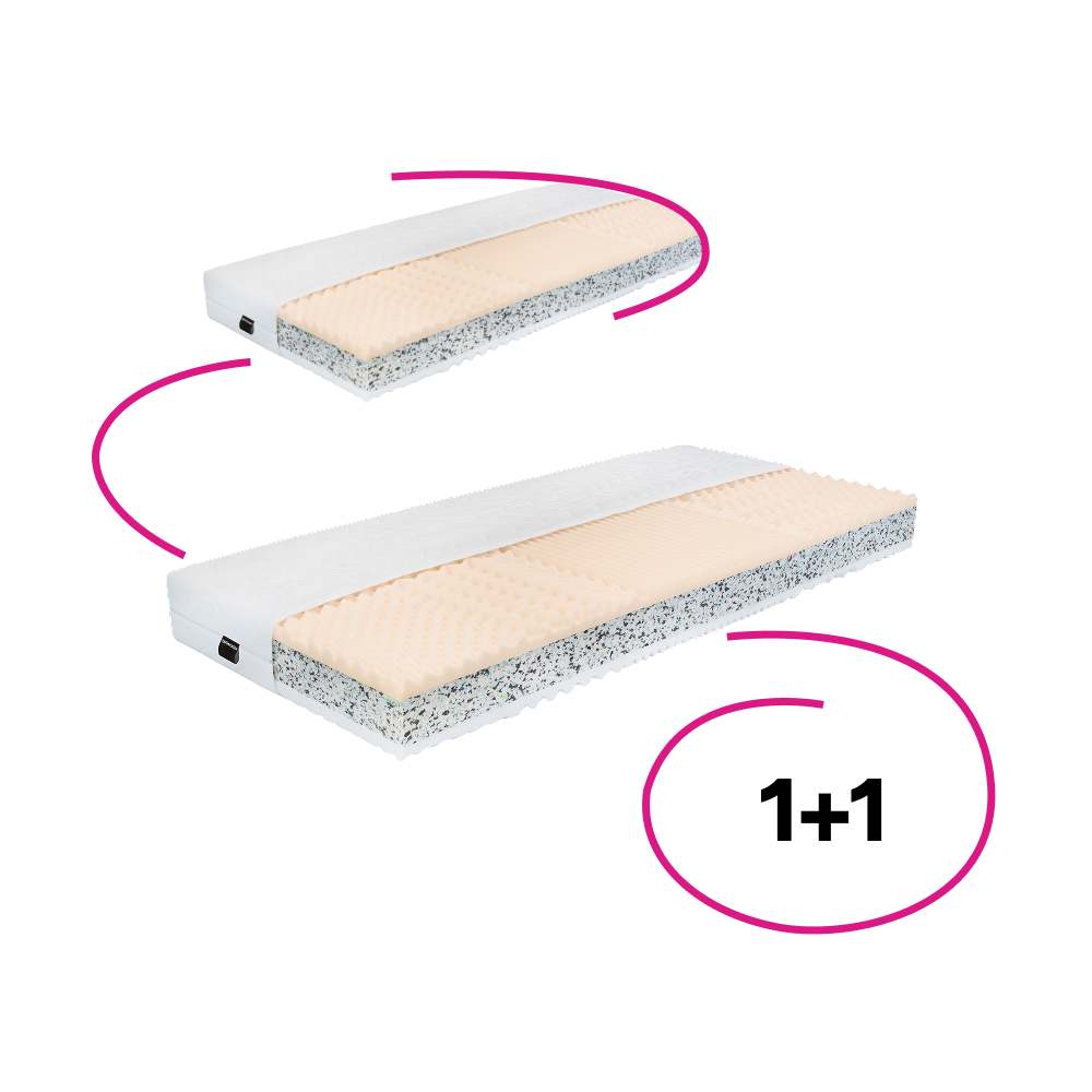Matrace, set 2 ks, 18 cm, 80x200 cm, ALBO LUX 2 NEW
