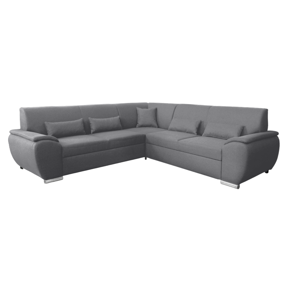 Sedací souprava, světle šedá látka, levá, AMILA ROH