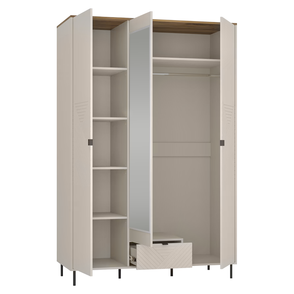 Skriňa, kašmír/dub castello, EYCO 3D1S