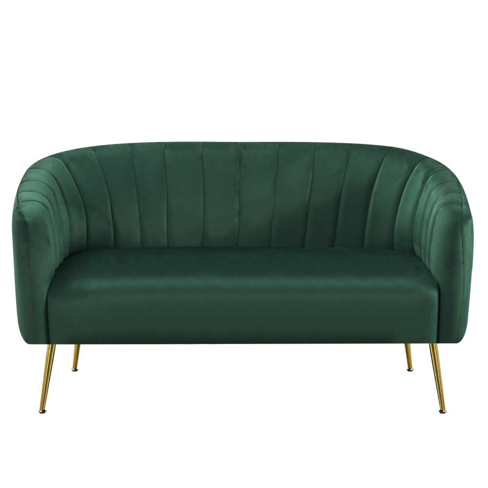 Dizajnový 2-sed, tmavozelená Velvet látka/gold chróm-zlatý, BAGY
