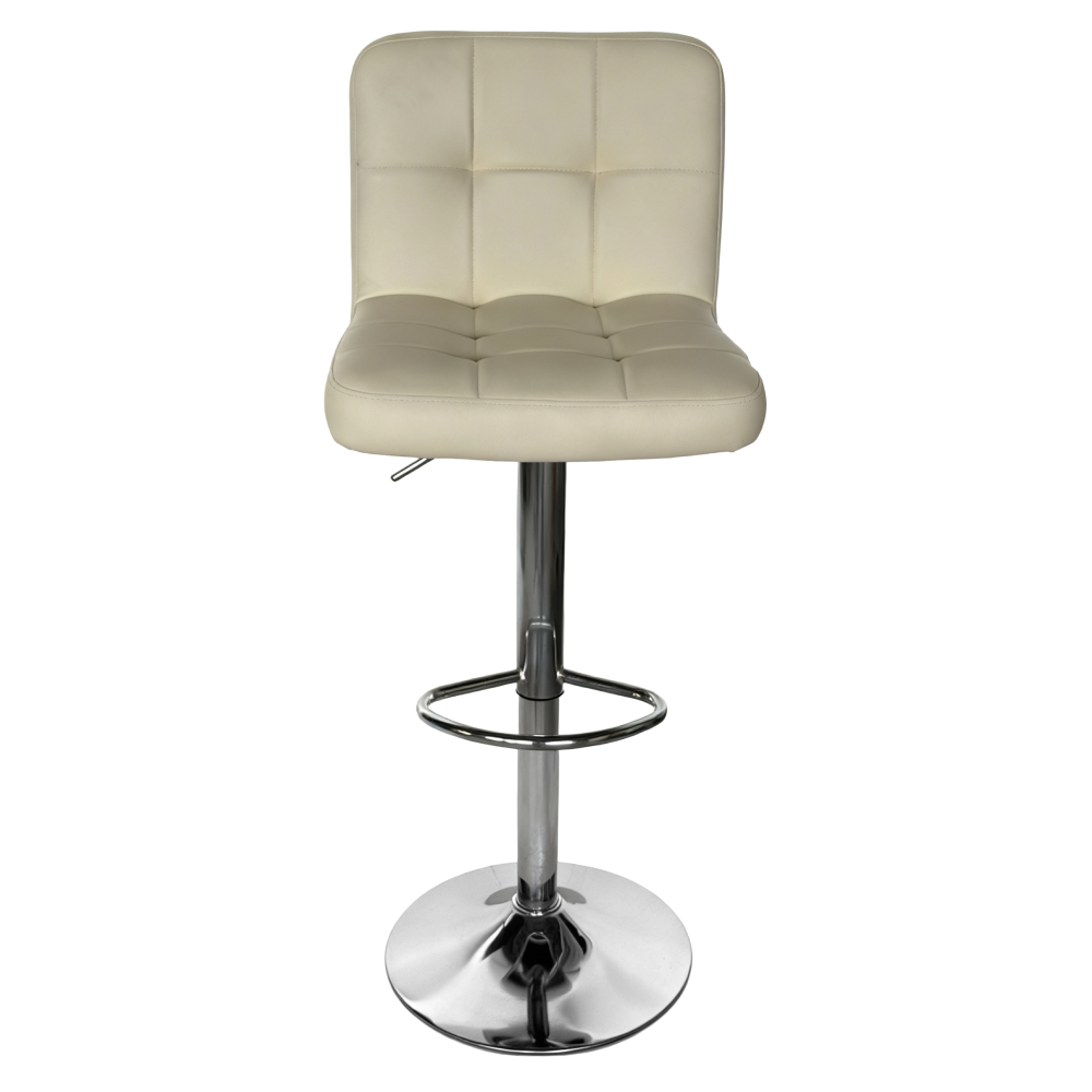Barová stolička, béžová ekokoža/chróm, KANDY 2 NEW