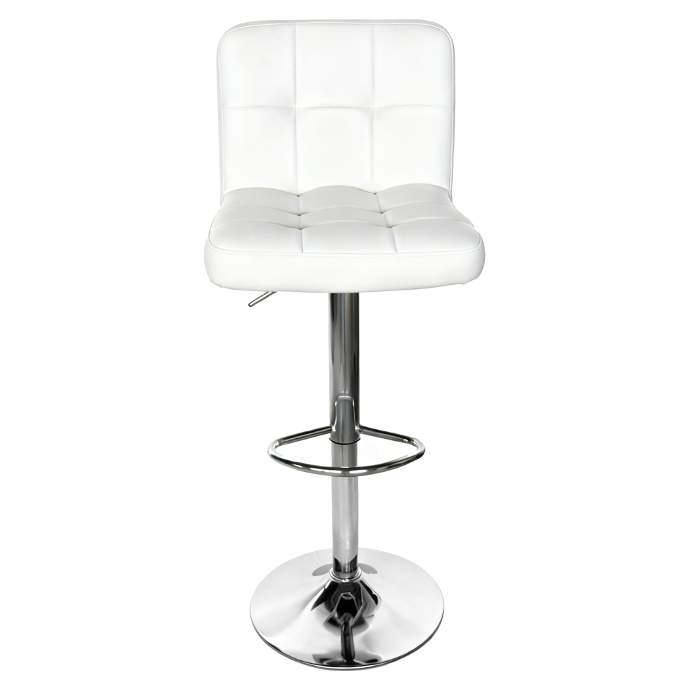 Barová stolička, biela ekokoža/chróm, KANDY 2 NEW