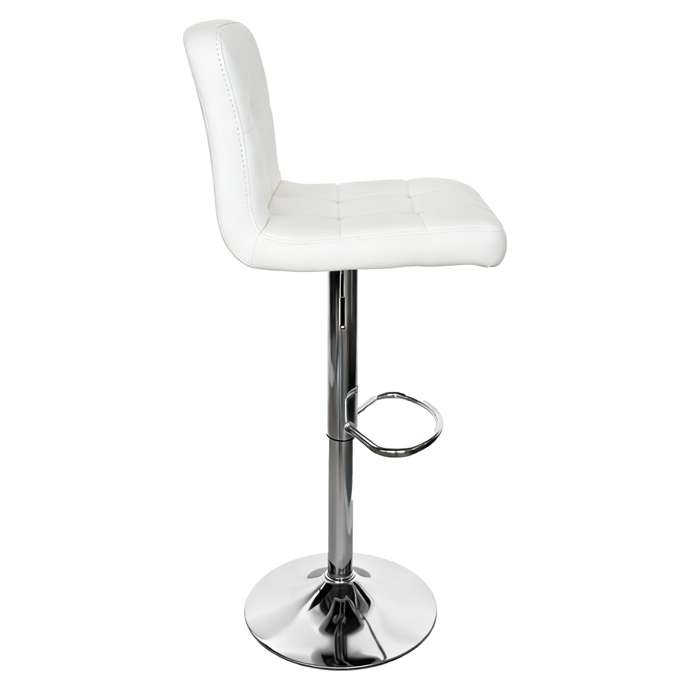 Barová stolička, biela ekokoža/chróm, KANDY 2 NEW