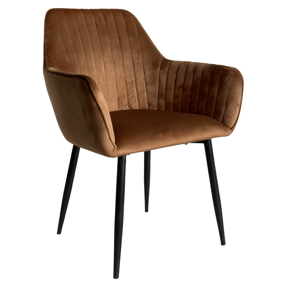 Jedálenské kreslo, hnedá Velvet látka/čierna, ZIRKOS