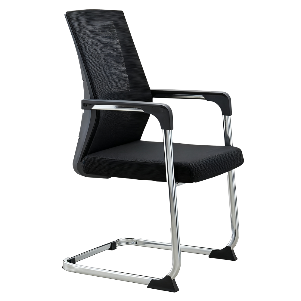 Zasadacia stolička, čierna/chróm, SALMAN NEW