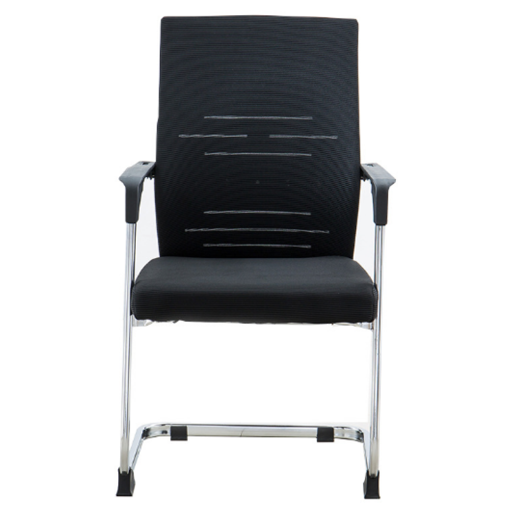 Zasadacia stolička, čierna/chróm, SALMAN NEW