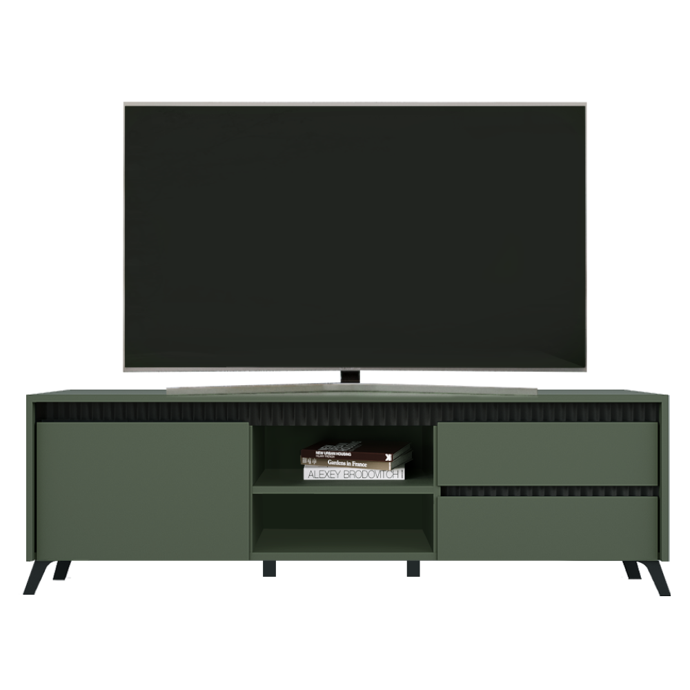 TV stolík, smoke zelená/čierna, LONGY RTV1K2So