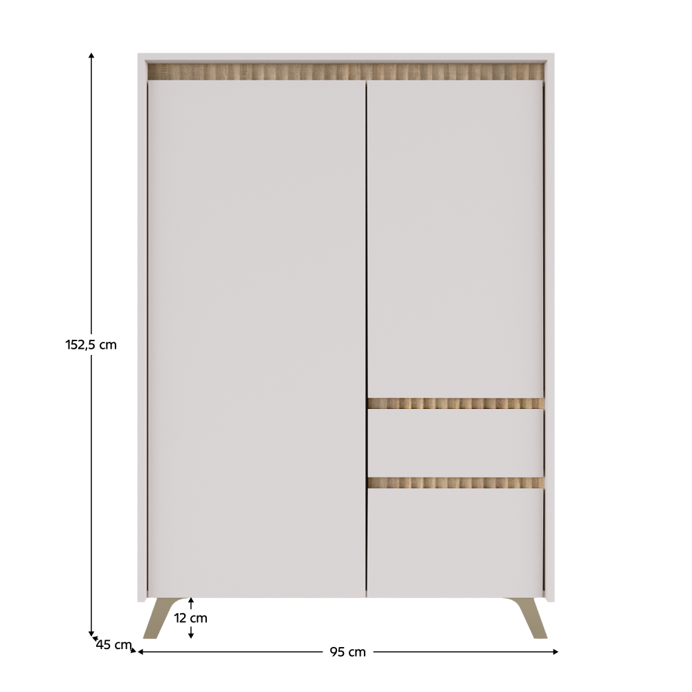 Komoda, kašmír/dub sonoma, LONGY REG2D1S1K