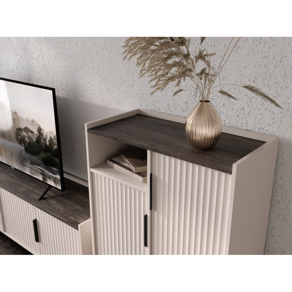 TV stolík, kašmír/norkový gaštan arvadonna, FRESIO RTV2D2S