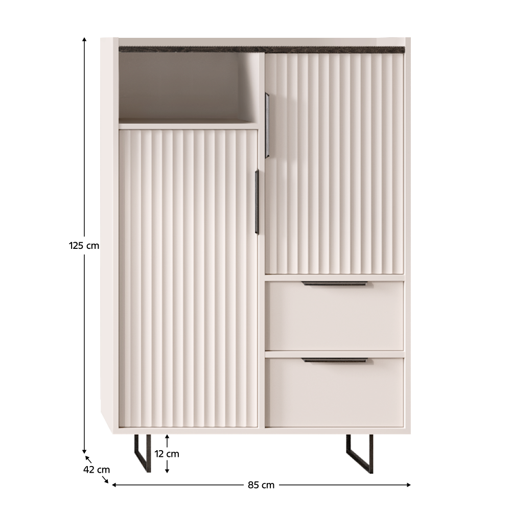 Komoda, kašmír/norkový gaštan arvadonna, FRESIO KOM2D2S