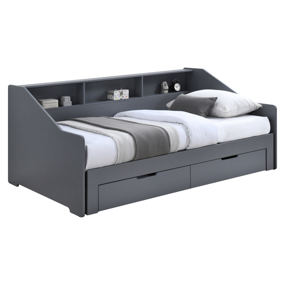 Rozkládací postel, šedá, MONETA