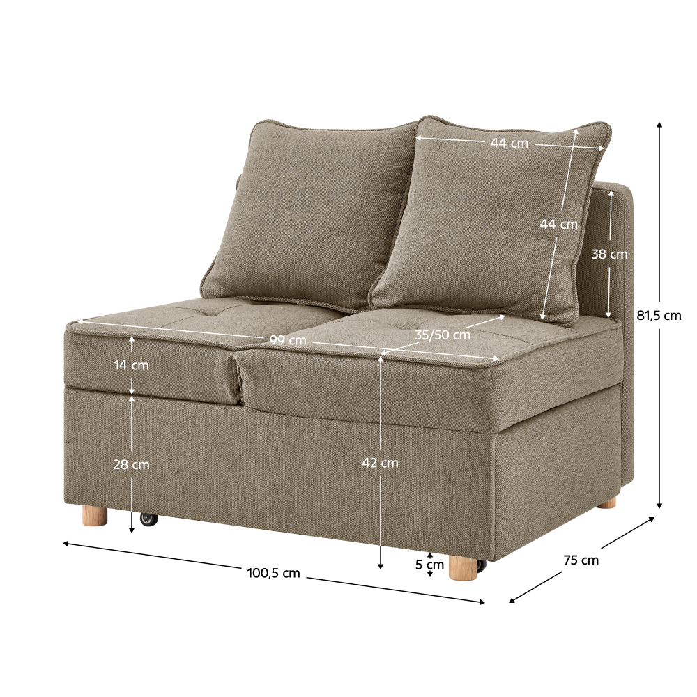 Rozkladacia pohovka, béžovohnedá, OSVALDO