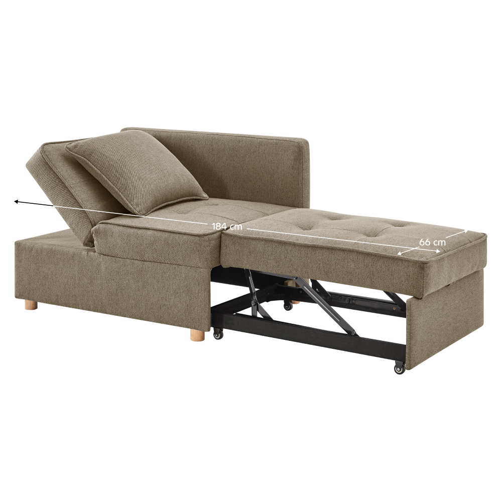 Rozkladacia pohovka, béžovohnedá, OSVALDO