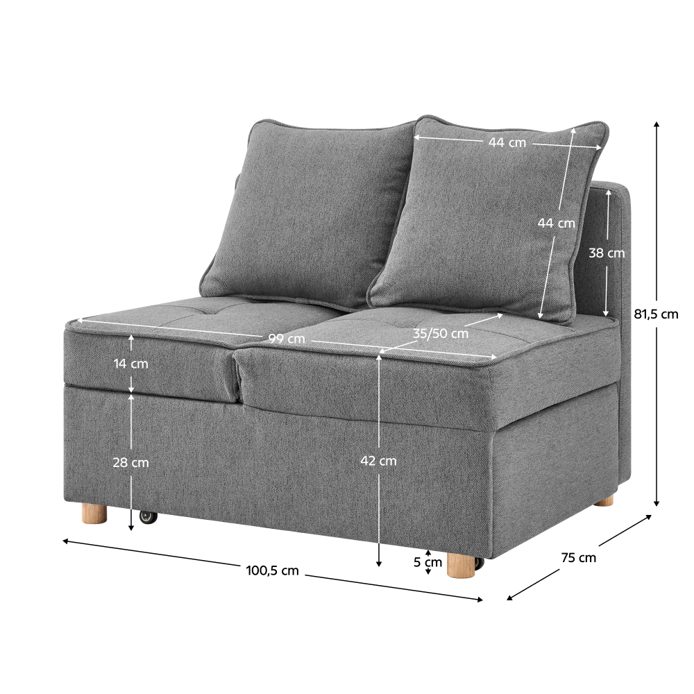 Rozkladacia pohovka, sivá, OSVALDO