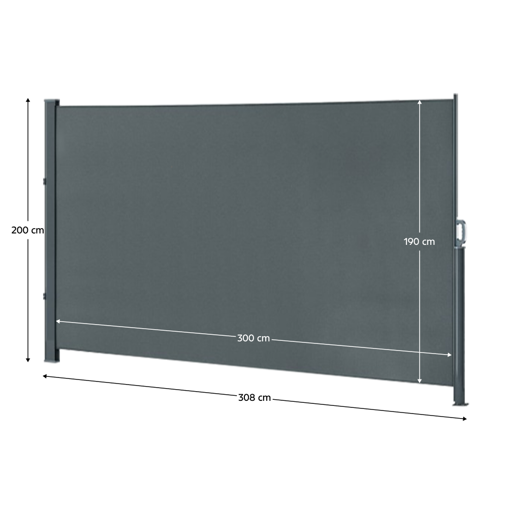 Bočná zástena, antracit, 3x2 m, TAKSA NEW