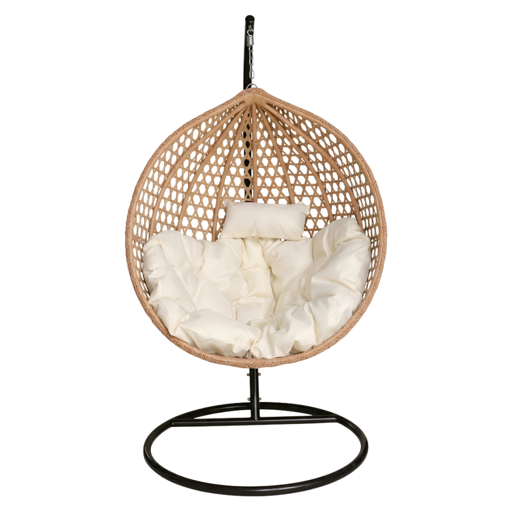 Závěsné křeslo, černá/béžová/krémová, EREN