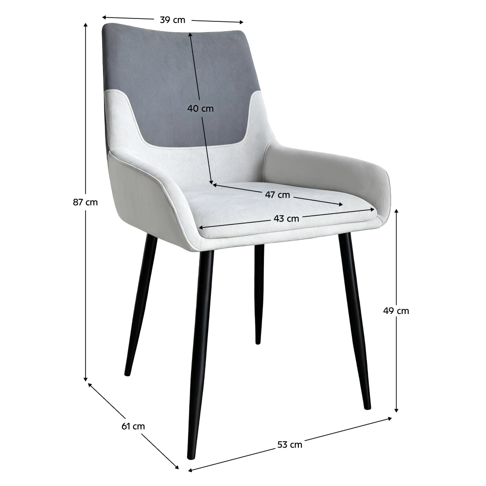 Jedálenská stolička, tmavosivá/svetlosivá/čierna, ADRINA