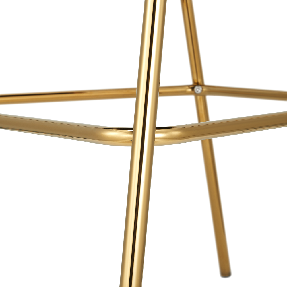 Dizajnová barová stolička, béžová Velvet látka/gold chróm zlatý, DASMIN NEW TYP 2