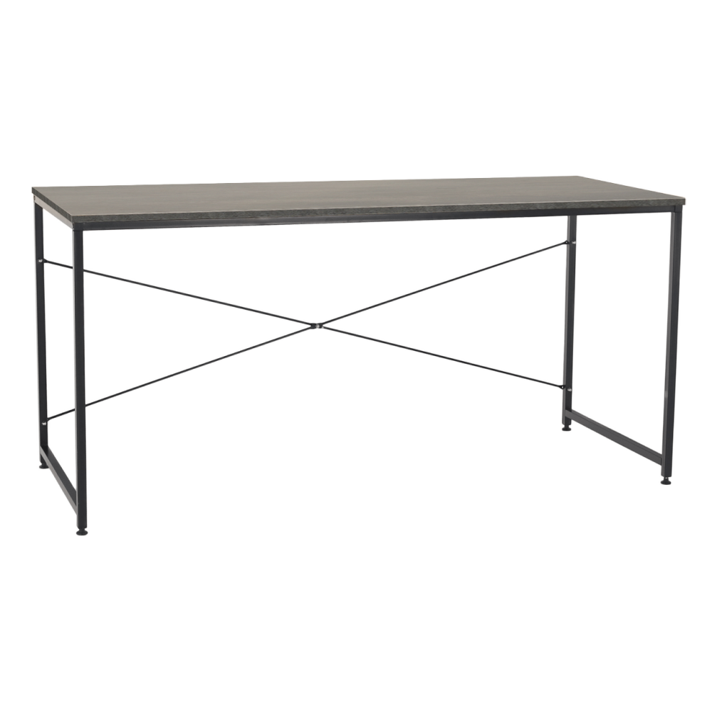Písací stôl, betón/čierna, 150x60 cm, MELLORA