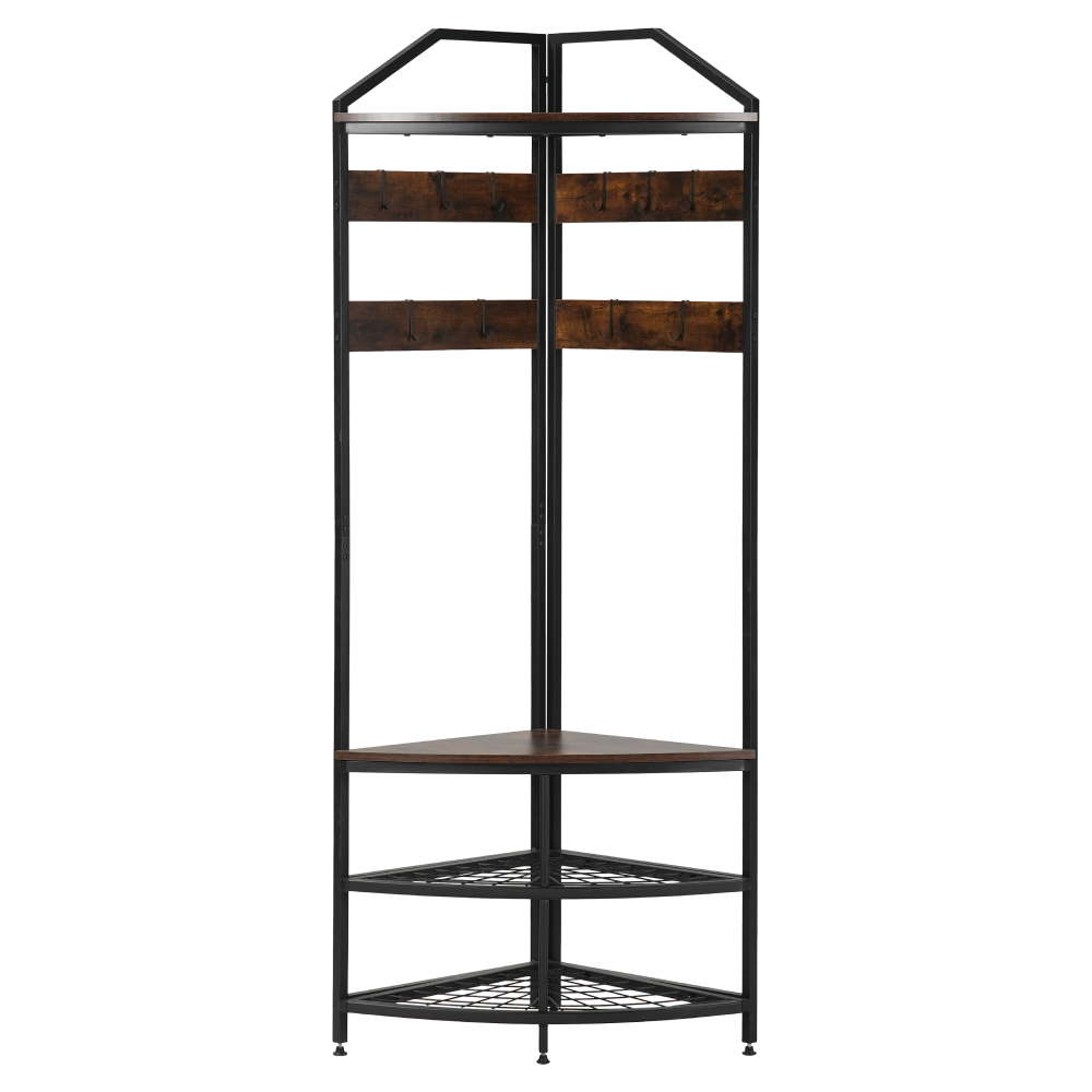 Vešiak, dub rustikal/čierna, ELVIRO