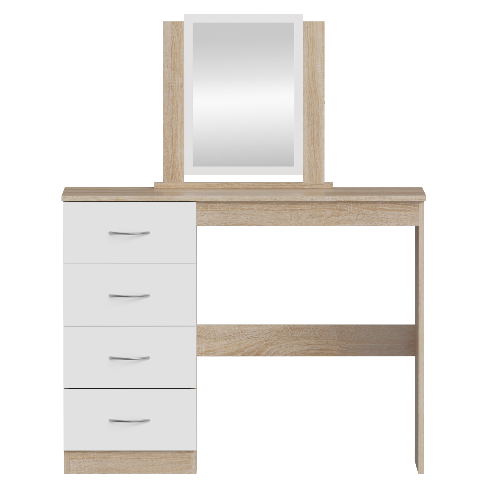 Toaletný stolík, dub sonoma/biela, KLEVIS