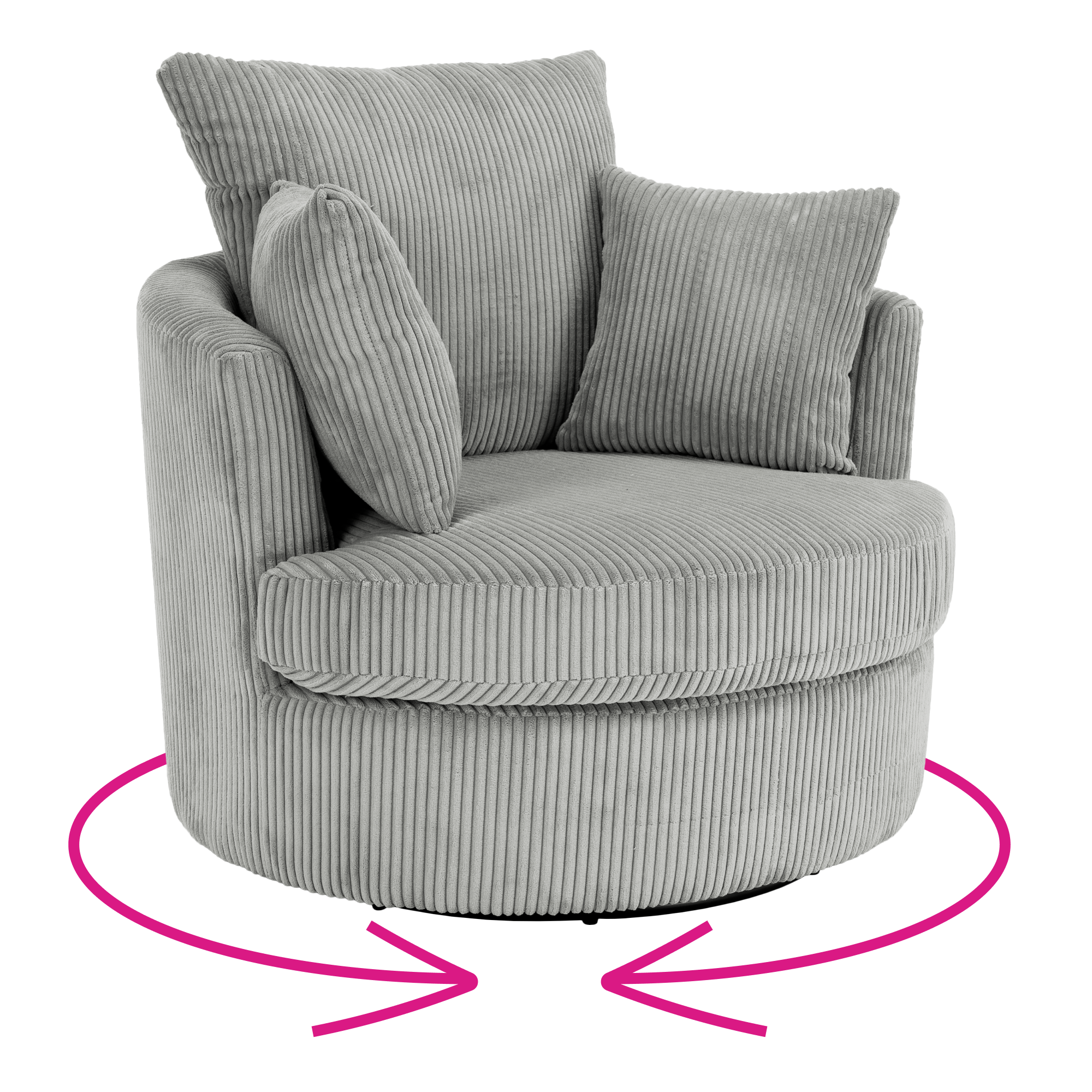 Relaxační otočné křeslo, světle šedá, SALTER