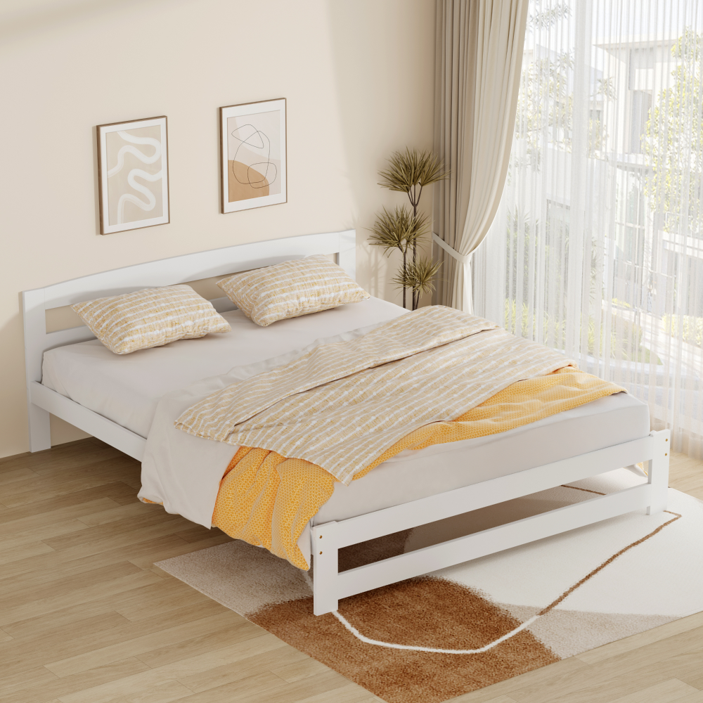 Posteľ s roštom, biela, 160x200, AZRA