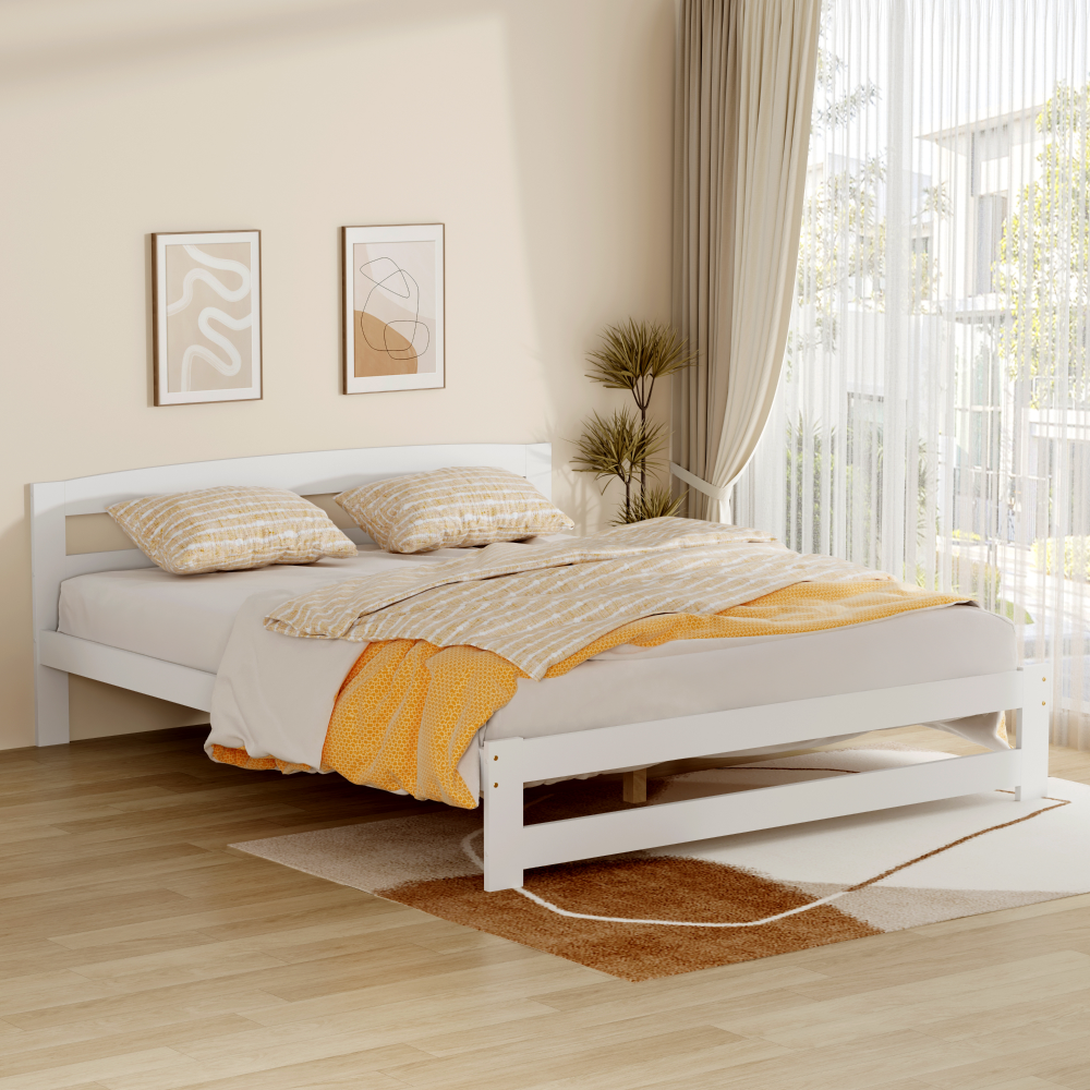 Posteľ s roštom, biela, 160x200, AZRA