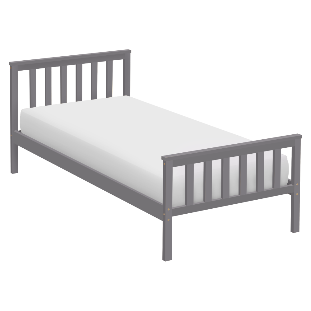 Posteľ s roštom, sivá, 90x200, ANATRA