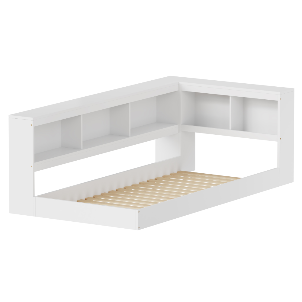 Posteľ s roštom, biela, 90x200, TOSIA