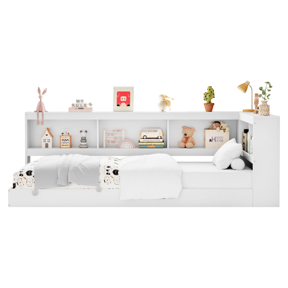 Posteľ s roštom, biela, 90x200, TOSIA