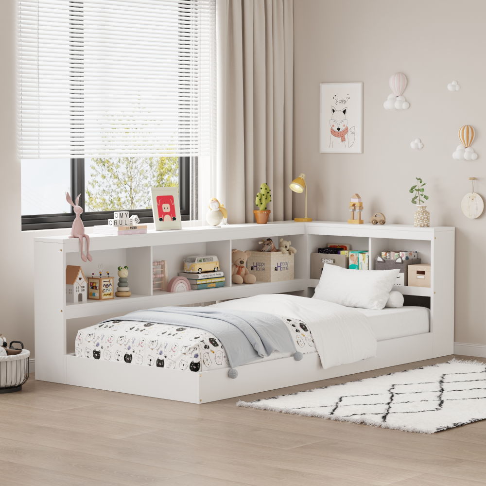 Posteľ s roštom, biela, 90x200, TOSIA