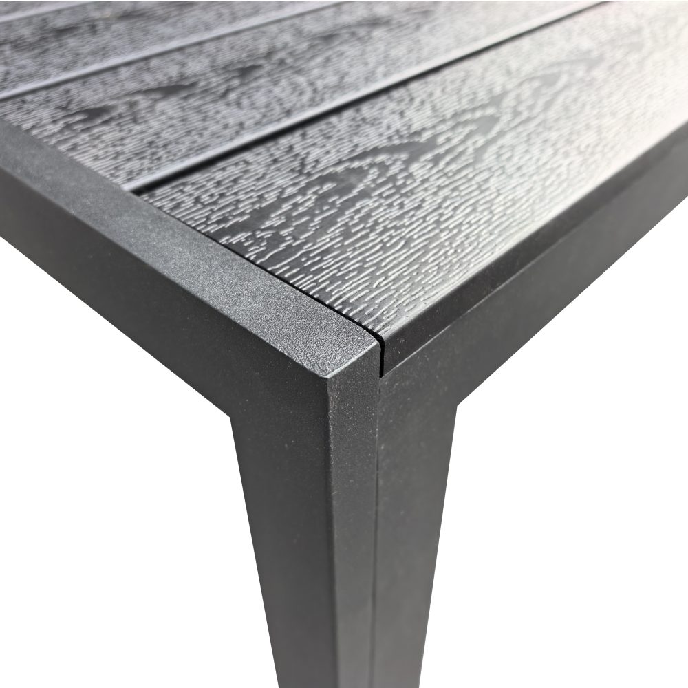 Záhradný stôl, hliník, čierna, ZINAN