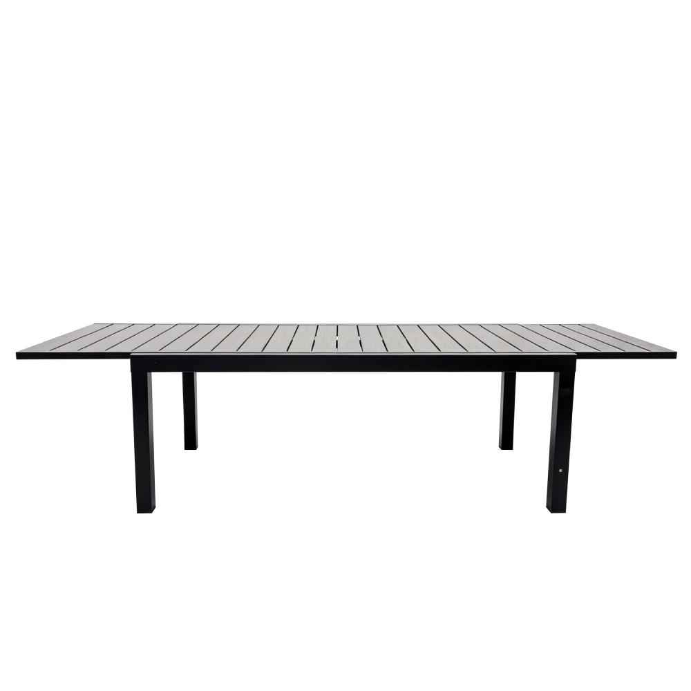 Záhradný rozkladací stôl, 160/240x100 cm, čierna, RIKO