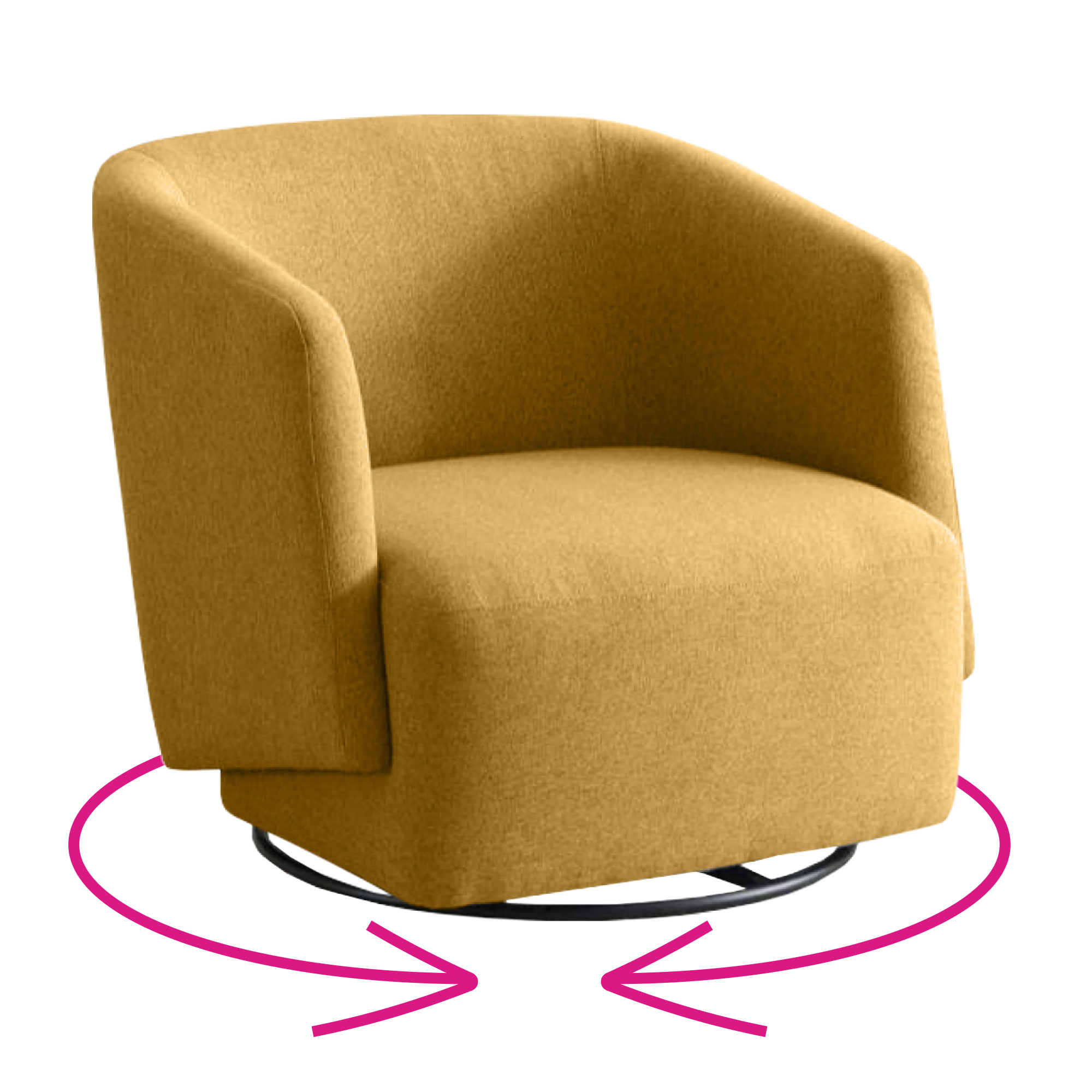 Designové otočné křeslo, žlutá, RODON