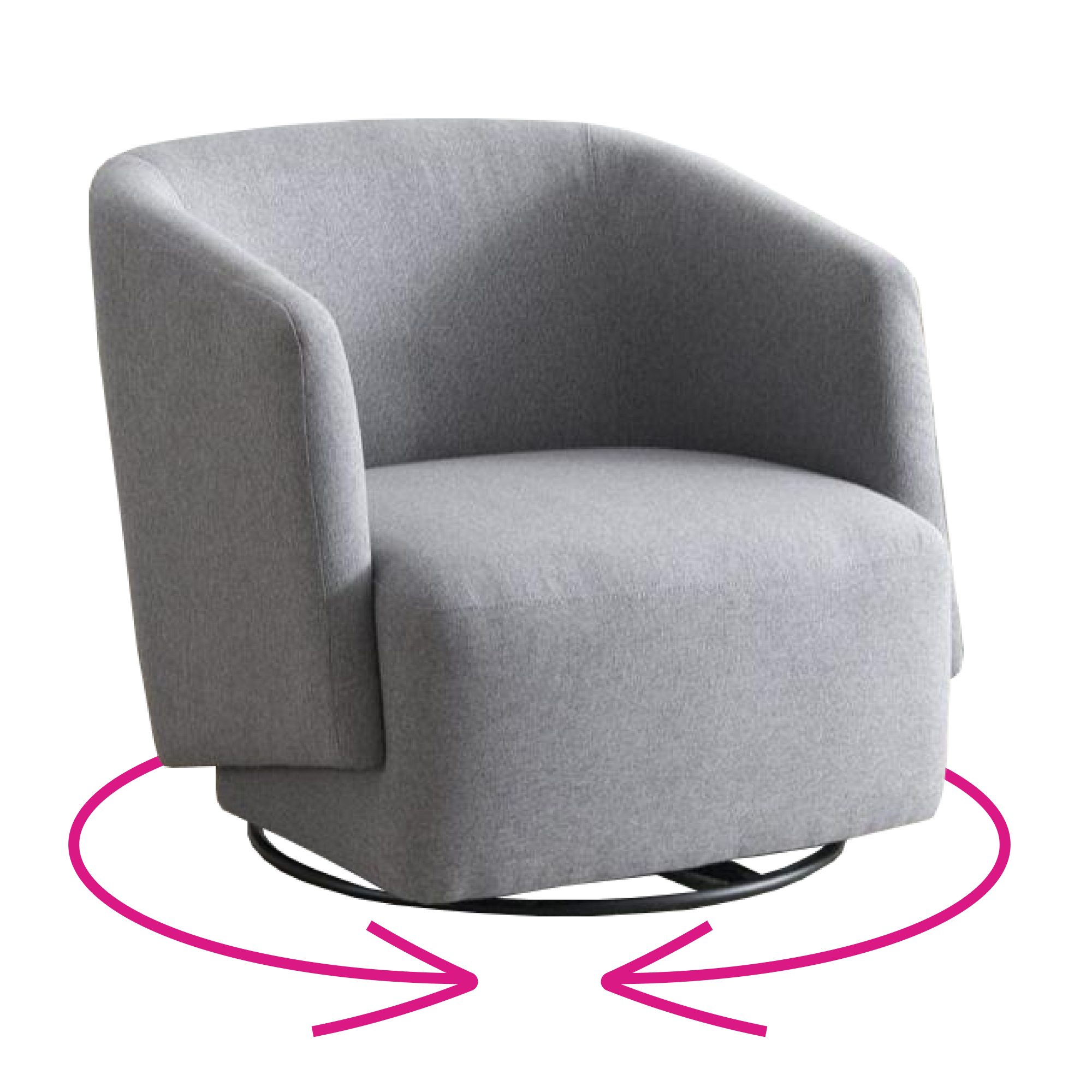 Designové otočné křeslo, šedá, RODON