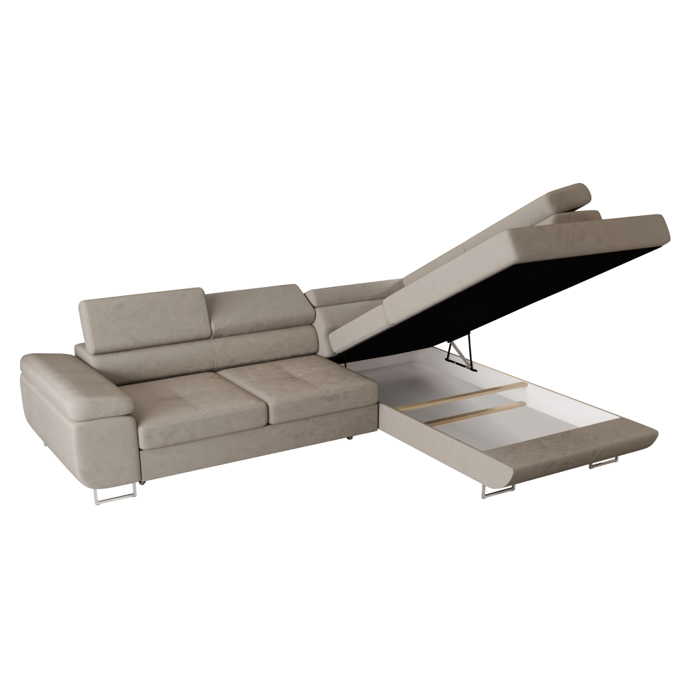 Rohová sedacia súprava, béžová, pravá, ANTON ROH