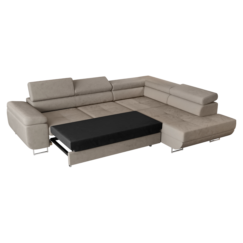 Rohová sedacia súprava, béžová, pravá, ANTON ROH