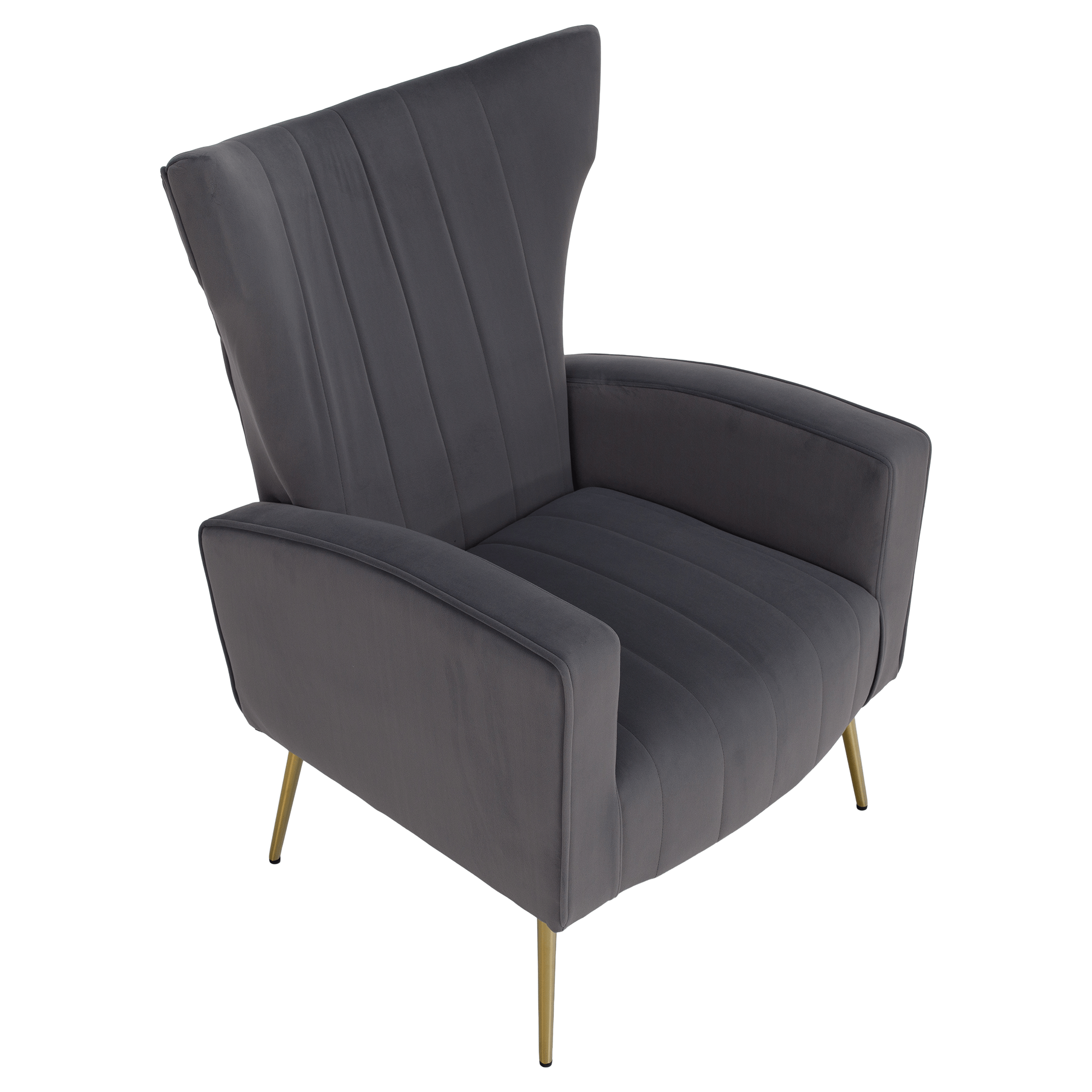 Relaxačné kreslo, sivá Velvet látka, BARET