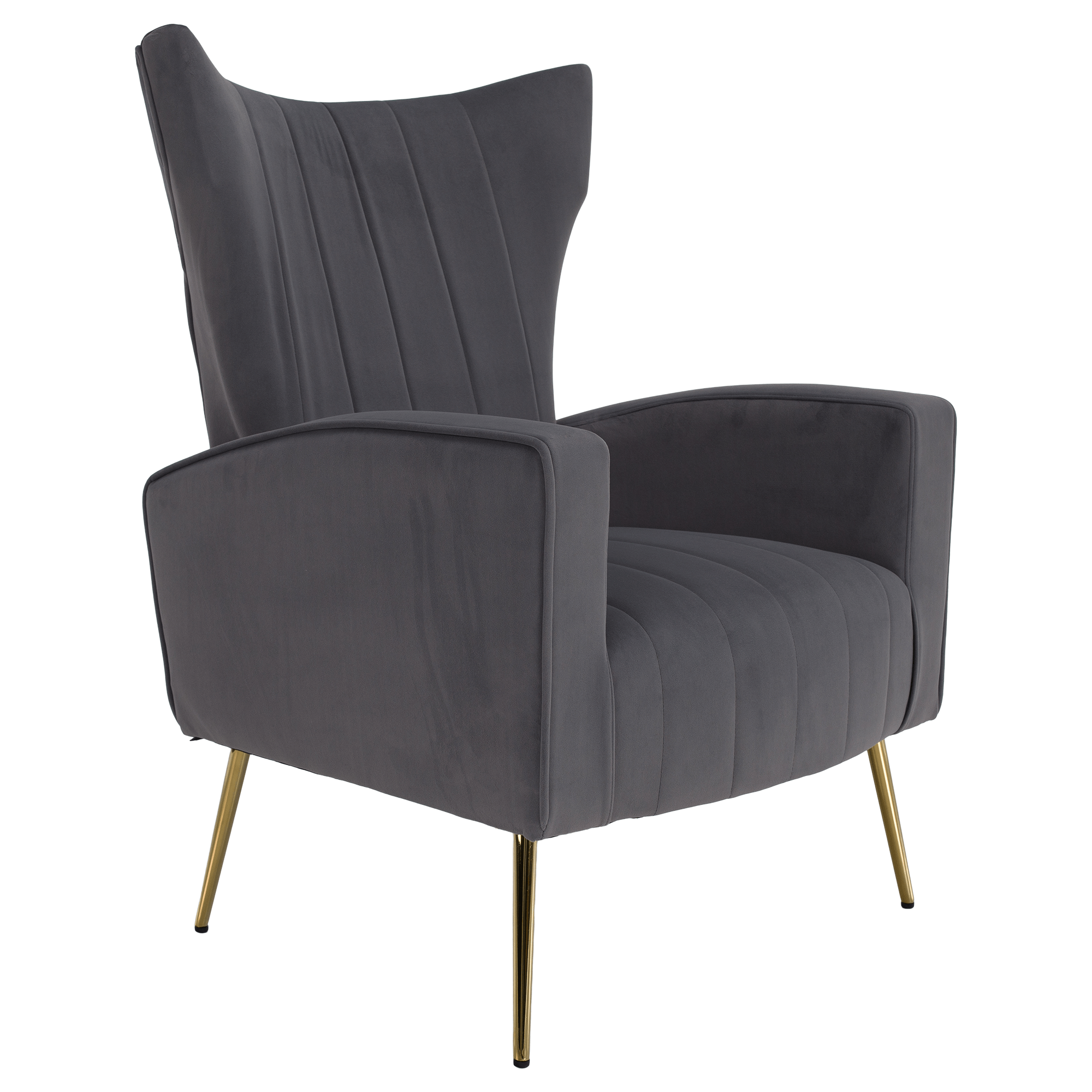 Relaxačné kreslo, sivá Velvet látka, BARET