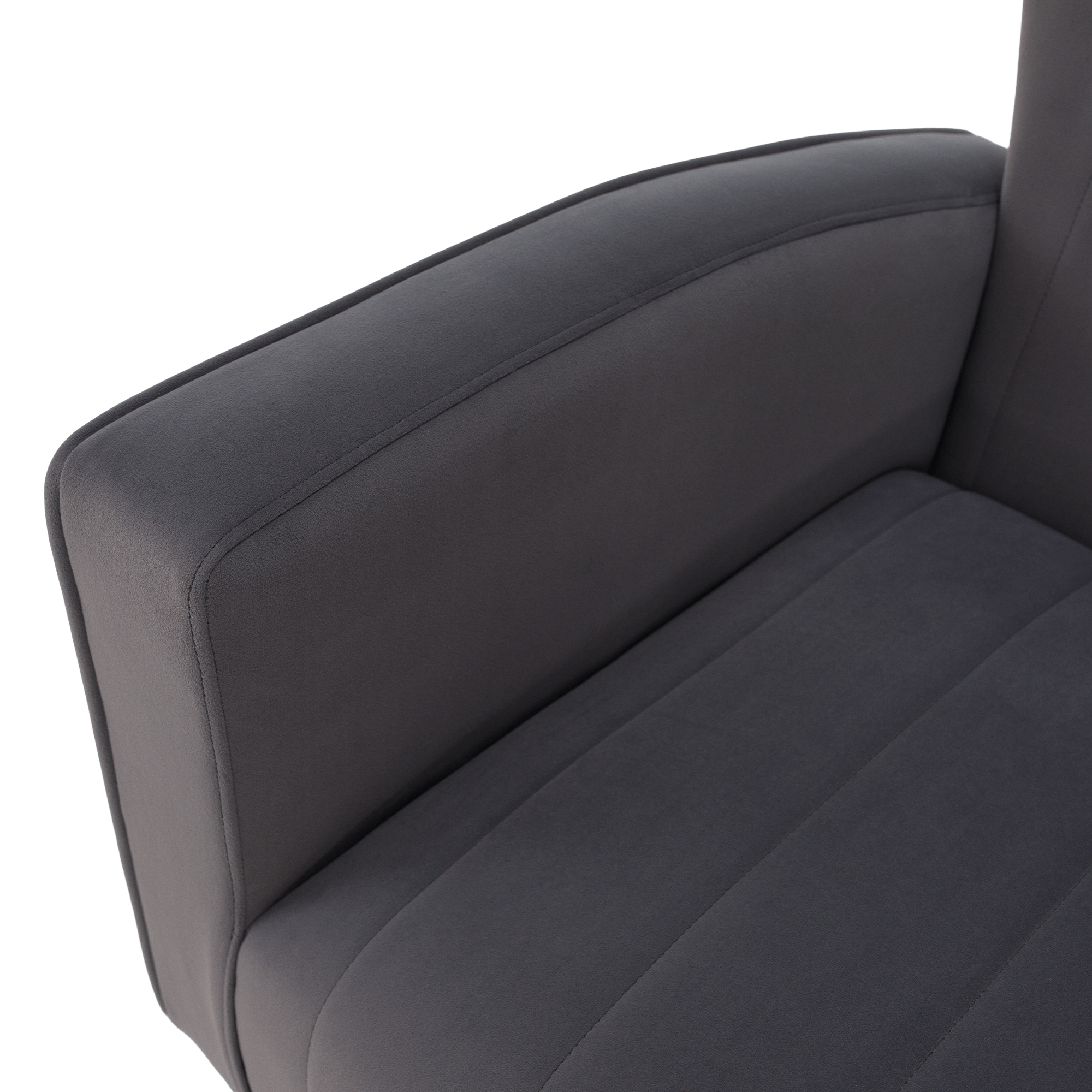 Relaxačné kreslo, sivá Velvet látka, BARET